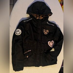 Btween Kids Black Jacket with Patches Girl size 8/10